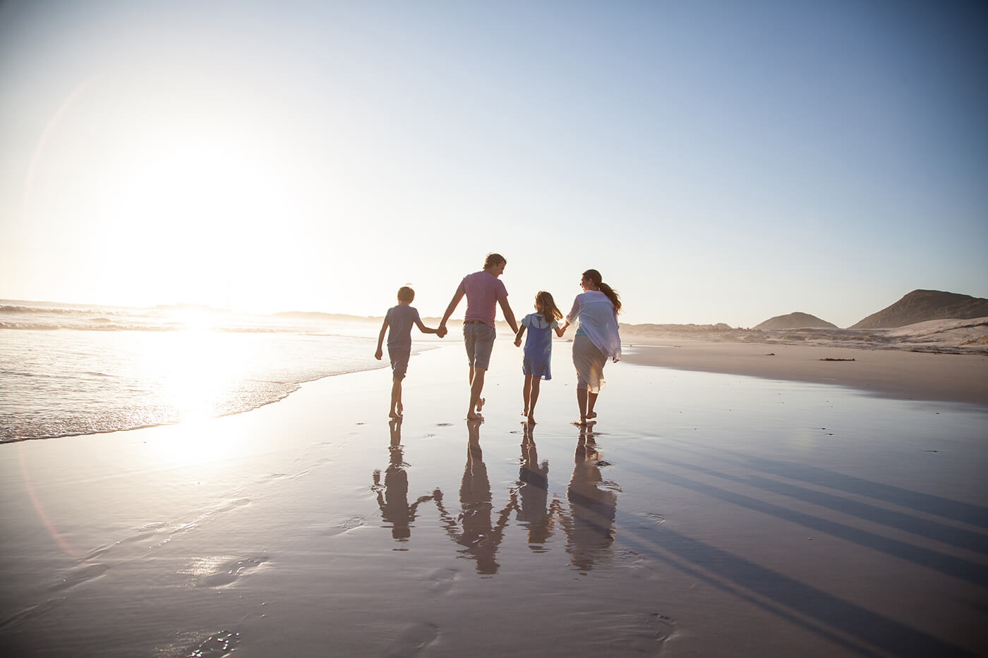 Young family on the beach